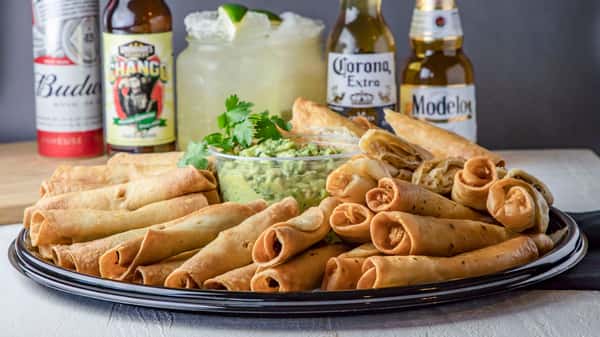 catering tray of taquitos