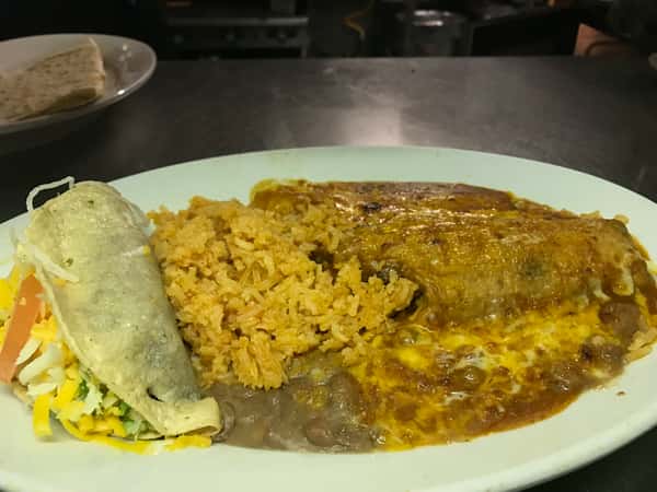 L-1. Ground Beef Taco and Cheese Enchilada