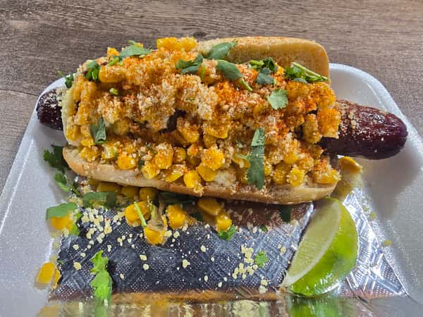 Elote Hot Dog