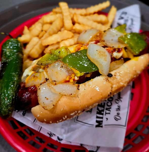 Tijuana Hot Dog w/ fries (Tijuana Thursday)