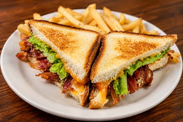 Grilled Triple-Cheese Bacon Sandwich