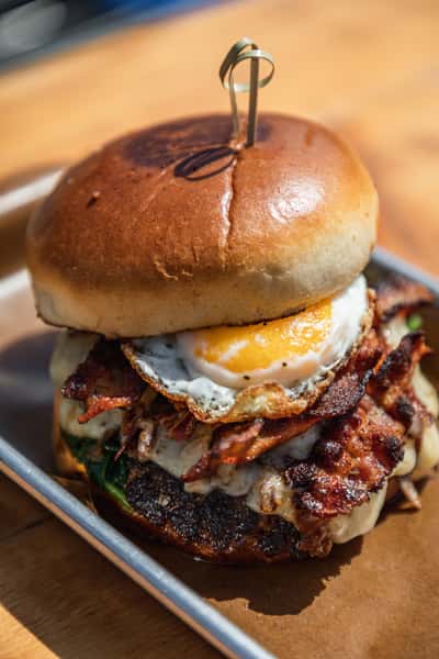 Burger with egg
