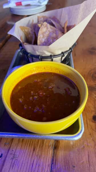 Bowl of Chilli and tortilla chips