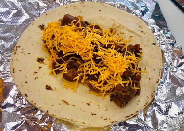 4. Chicharrones, Beans, Cheese and Green Chile