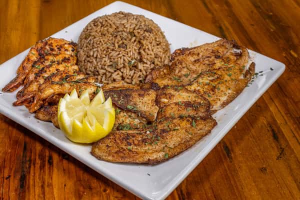 Grilled Combo 2 Fish 6 Jumbo Shrimp