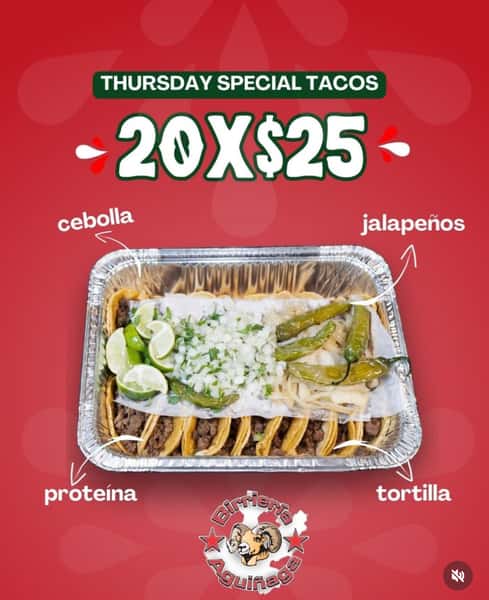 20 Tacos X $25 Special