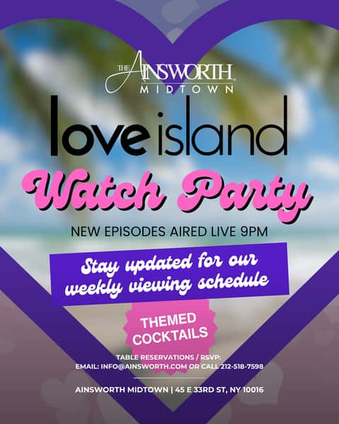 I GOT A TEXT 🗣️
We heard that you were looking
for a place to watch Love Island USA? We got you covered! Starting MONDAY we will be showing the new episodes live! 🚨

Follw us for updates and weekly viewing schedules ☀️

To book: DM/ Call or email! 

#loveislandwatchparty #loveisland #loveislandusa #viewingparty #nycwatchparty