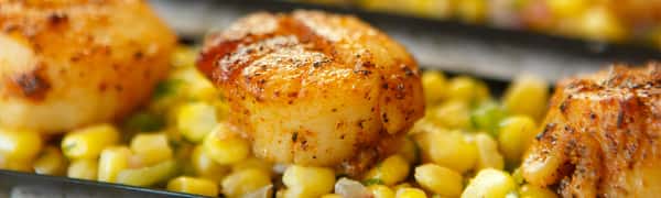 Mediterranean Scallops Over Angel Hair