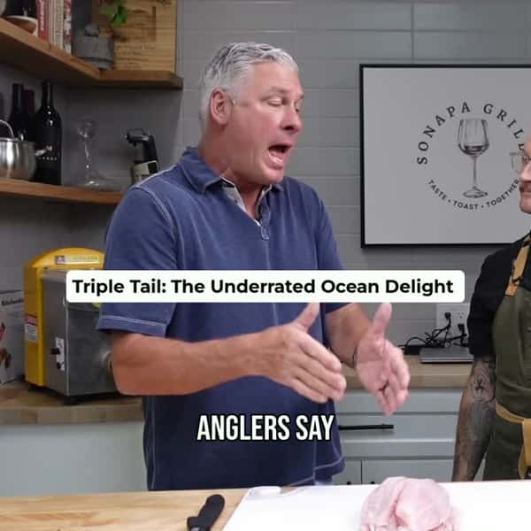 Triple tail: mild, flaky, buttery, and sears up beautifully. Tonight, it's pan-seared with a crab stuffing, served over lemon-herb jasmine rice with pickled asparagus. Pure seafood bliss! #TripleTail #SeafoodLover #FishRecipe #GourmetCooking #HomeCooking #Foodie #Seafood #ReelsFood #CookingShow #Delicious