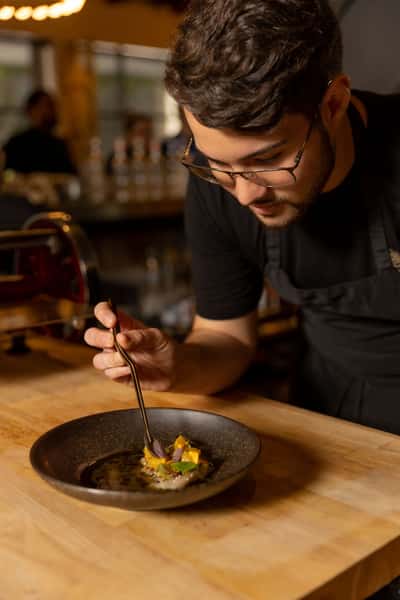 chef plating food