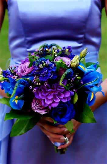 purple and blue bouquet