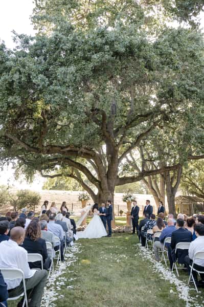 Ceremony Back Side of Oaks