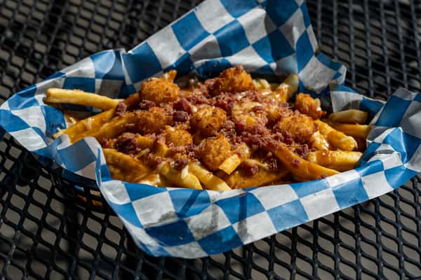 Gravy Fries with Ham Crumbles