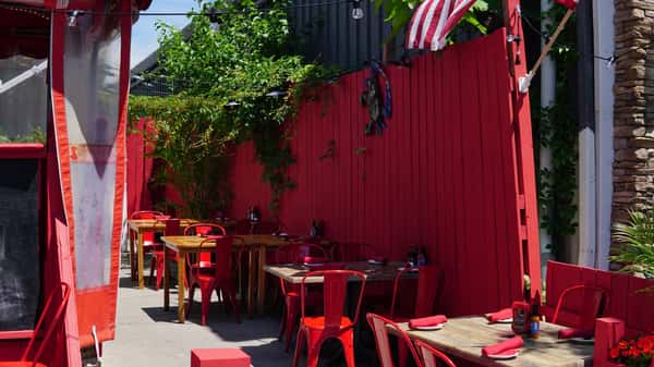 outdoor dining area