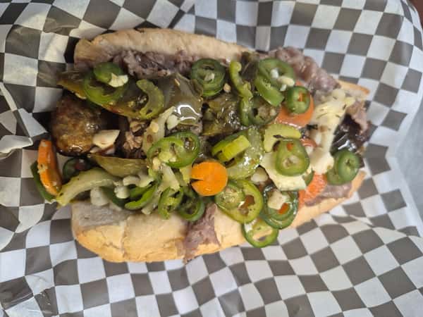 Italian Beef and Sausage Sandwich