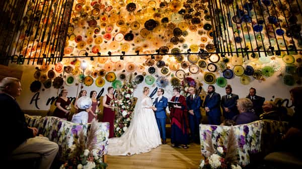 Wedding in main dining room at Vidrio