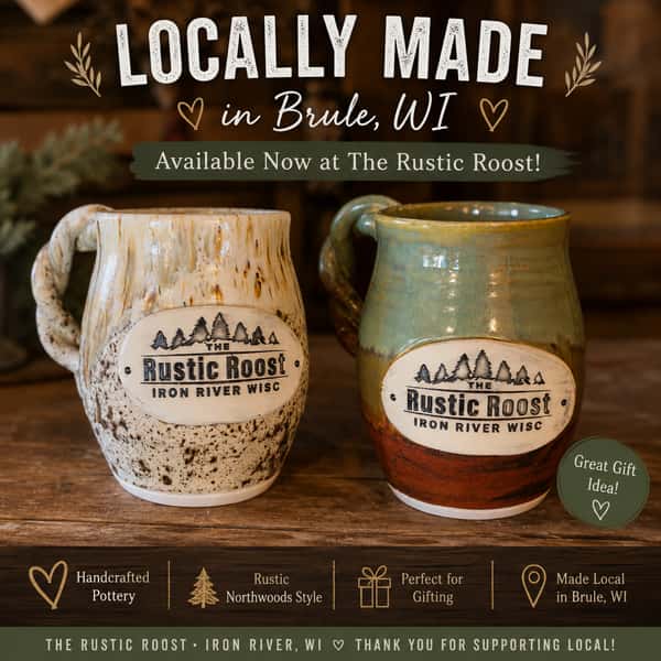 Locally Made Mugs Rustic Roost Gift Shop Brule WI