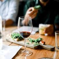 Wine glass on a table
