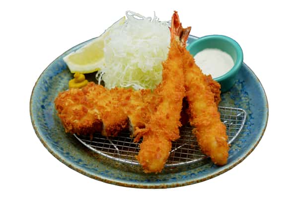 Ebi Fry & Pork Loin Katsu Teishoku