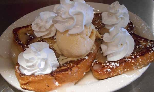 French toast with whipped cream
