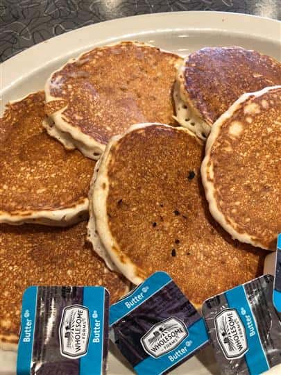6 pancakes with side of butter