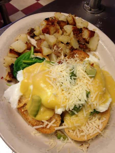 Plate of eggs and Hollandaise sauce