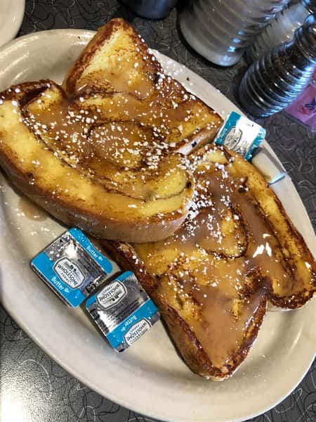 two pieces of french toast on a plate