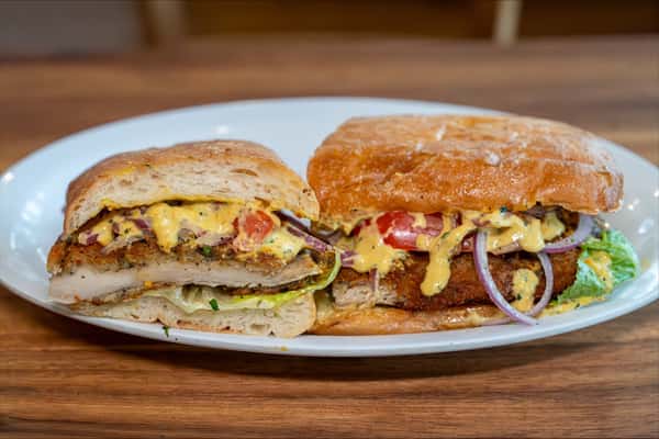 Chicken milanesa sandwich