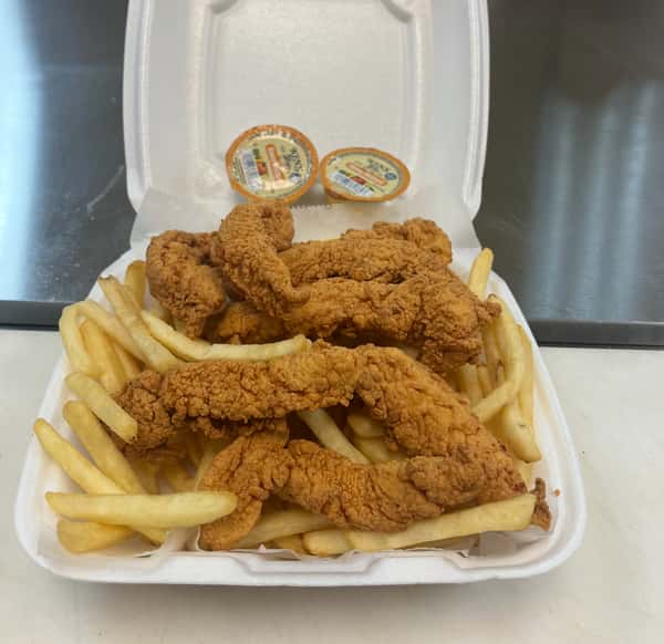 Chicken finger fries dinner
