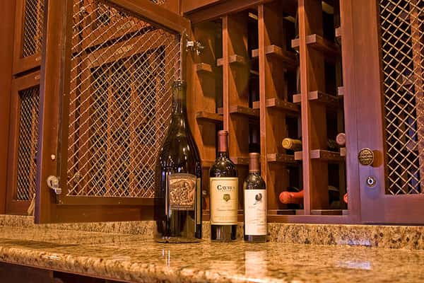 wine lockers with wine selections