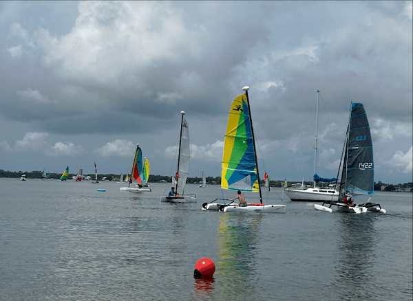 Sailboats sailing