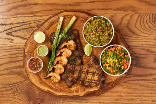 Pork chap & Shrimp & Steak
