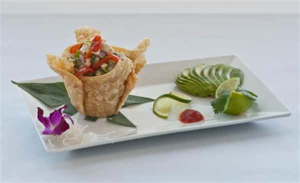 Elegant Sushi platter with evenly cut lime slices