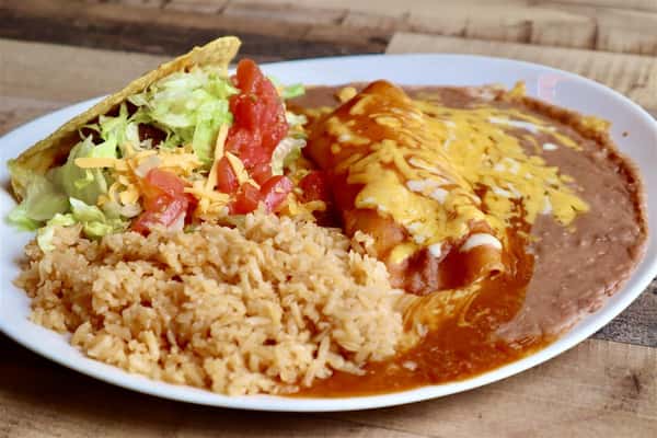 Select Two 2: enchilada, taco, tostada or tamale