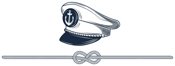 hat and nautical rope sketch