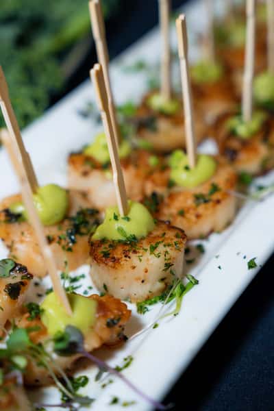 Seared Scallops with Honey Dijon Avocado Sauce