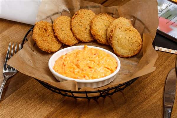 Fried Green Tomatoes & Pimento Cheese Dip