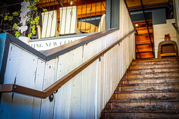 wooden stairwell