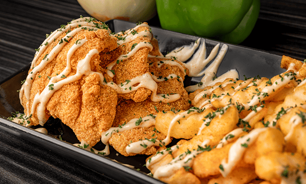 Crispy Fried Fish Fillets Platter