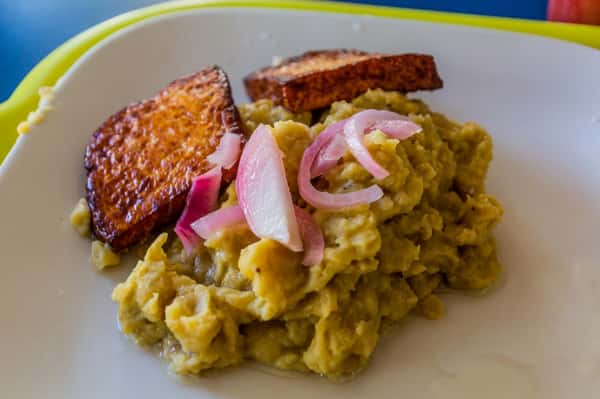 Mangu With Fried Dominican Cheese