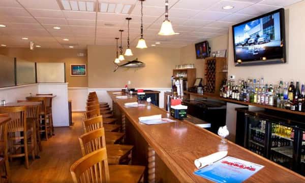 bar counter with chairs