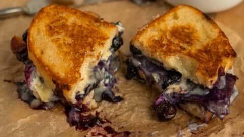 Bacon, Brie, & Blueberry Grilled Cheese