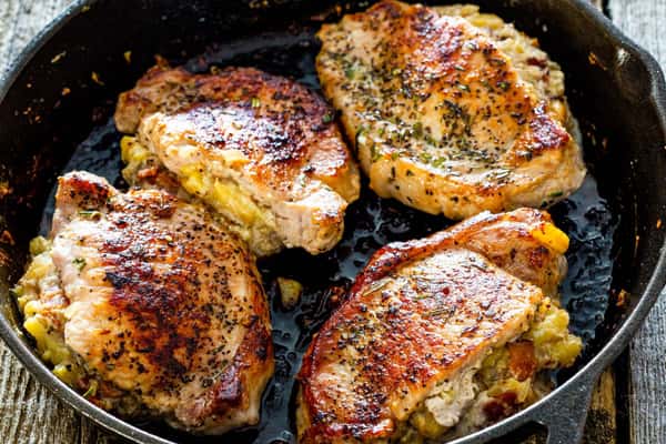 Apple Bacon Stuffed Pork Chop