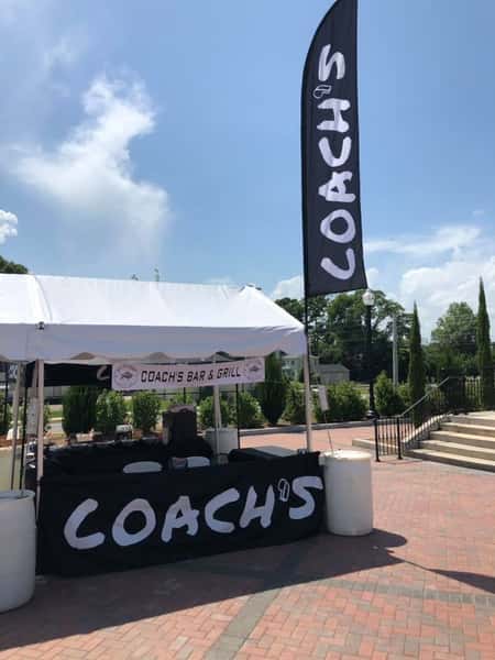 coach's banners outside