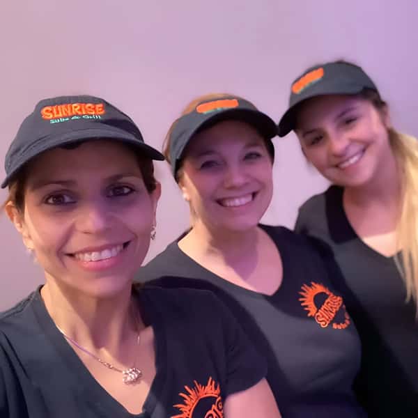 Three women taking a selfie