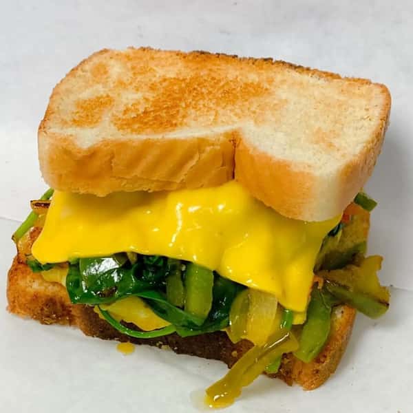 Sandwich with salad and cheese
