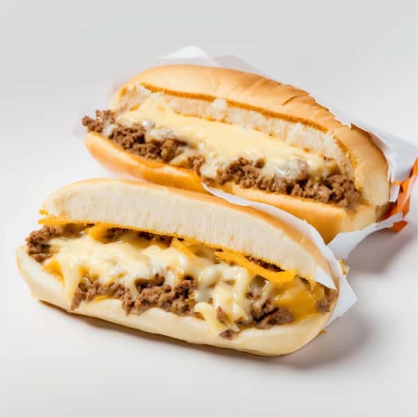 Sandwich with ground beef and cheese