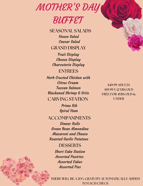 mothers day menu