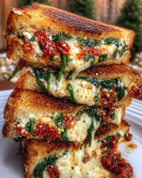 Spinach Florentine & Tomato Grilled Cheese