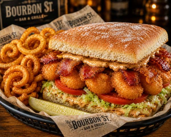 bourbon street gold Shrimp Sandwich combo